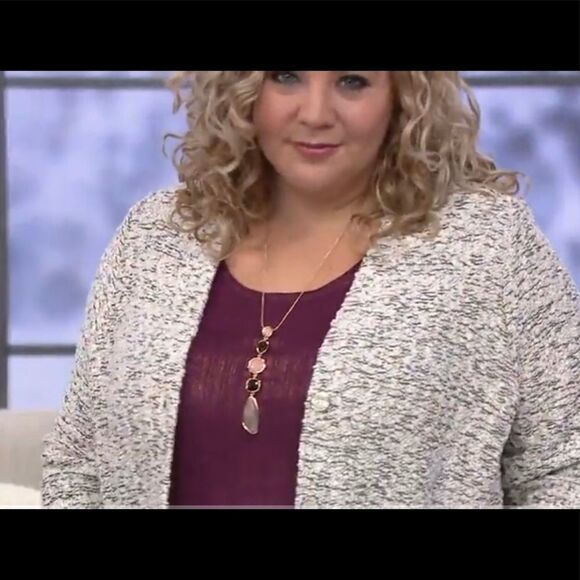 GRAVER Susan Graver Novelty Slub-Knit Cardigan - Picture 3 of 8